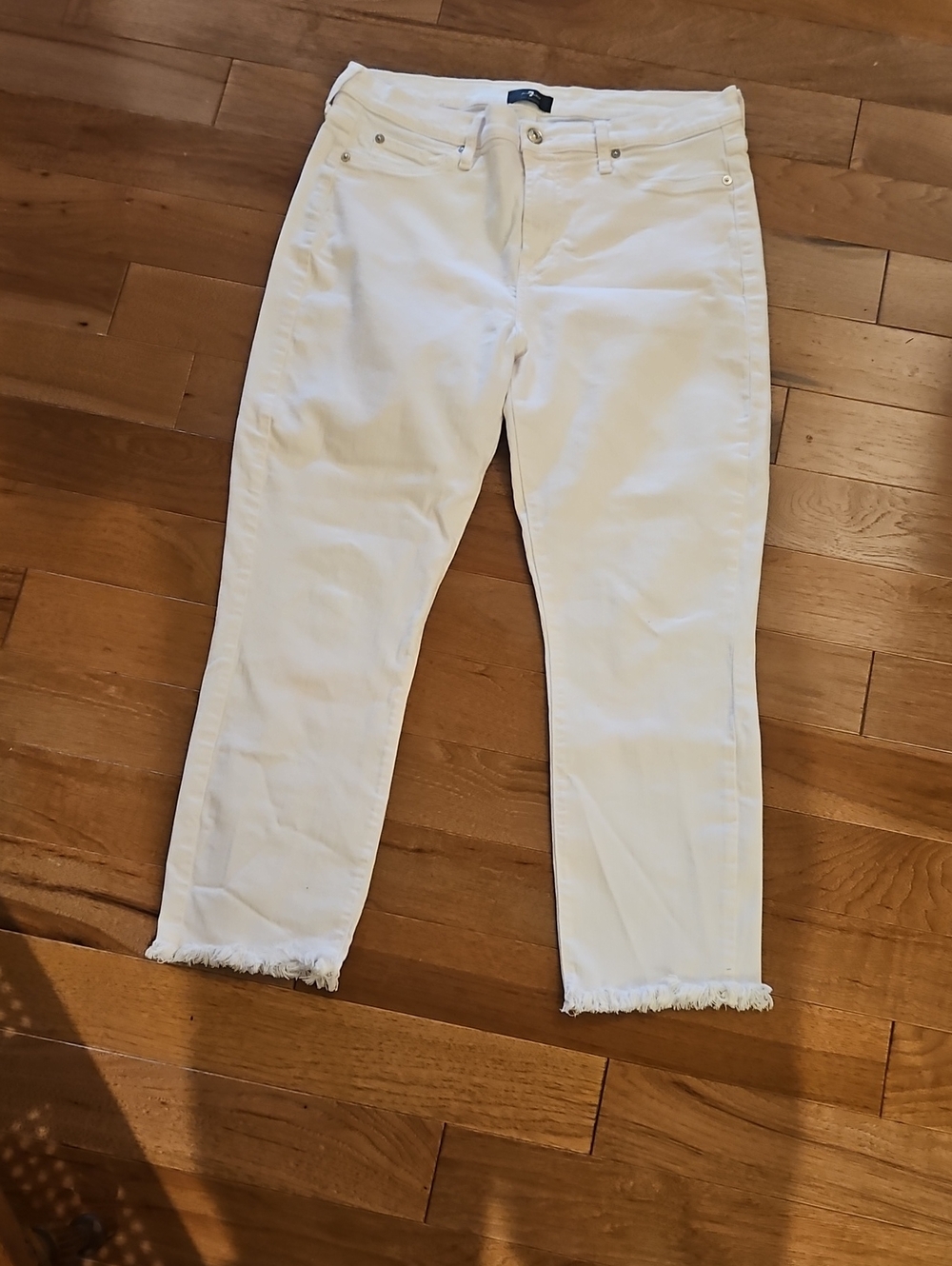 7 for All Mankind Cropped Alexa Skinny Jeans White